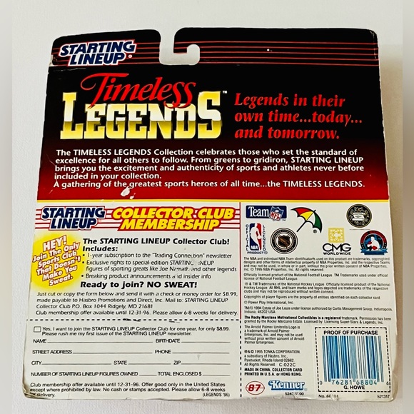 VTG STARTING LINEUP NHL Timeless Legends GORDIE HOWE ACTION FIGURE - Picture 3 of 3